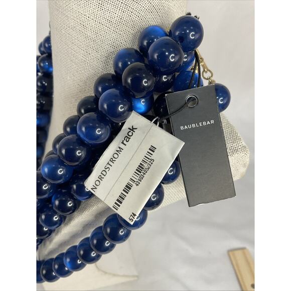 NORDSTORM RCK BAUBLEBAR BRILLIANT BLUE GRADUATED 5 MULTISTRAND NECKLACE 9 IN - Picture 3 of 5